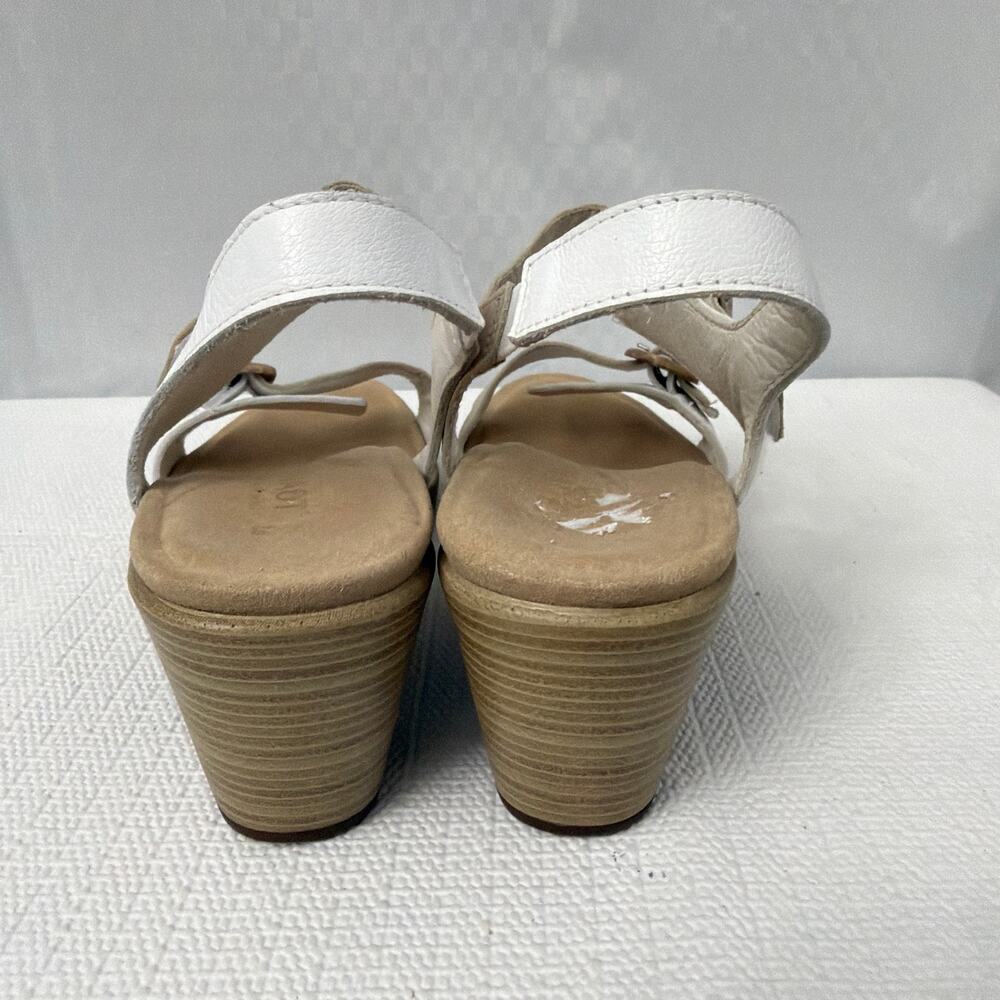 Naot Sandals Womens Size 6 Mode Block Heel White Taupe Adjustable Ankle Strap - Picture 4 of 10
